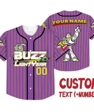 Custom Buzz Lightyear Baseball Jersey – Personalized Name & Number – Toy Story Fan Gear