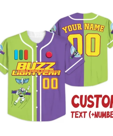 Custom Buzz Lightyear Baseball Jersey - Add Your Name & Number - Toy Story Fan Gear