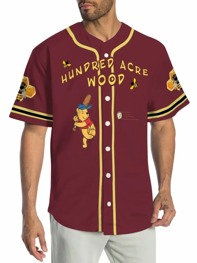 Custom Hundred Acre Wood Baseball Jersey – Personalized Text & Number Tee - Image 5