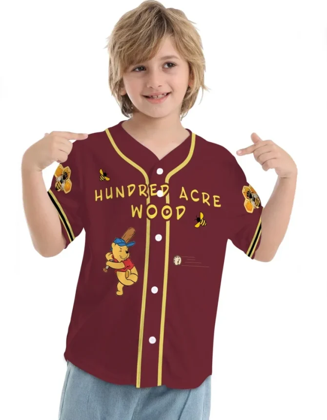 Custom Hundred Acre Wood Baseball Jersey – Personalized Text & Number Tee - Image 2