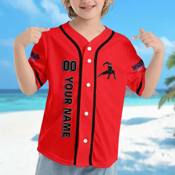 Custom Spider-Themed Red Jersey – Personalize With Name & Number – Perfect For Fans! - Image 2