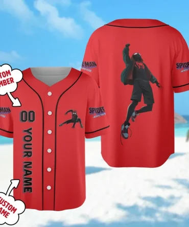 Custom Spider-Themed Red Jersey – Personalize With Name & Number – Perfect For Fans!