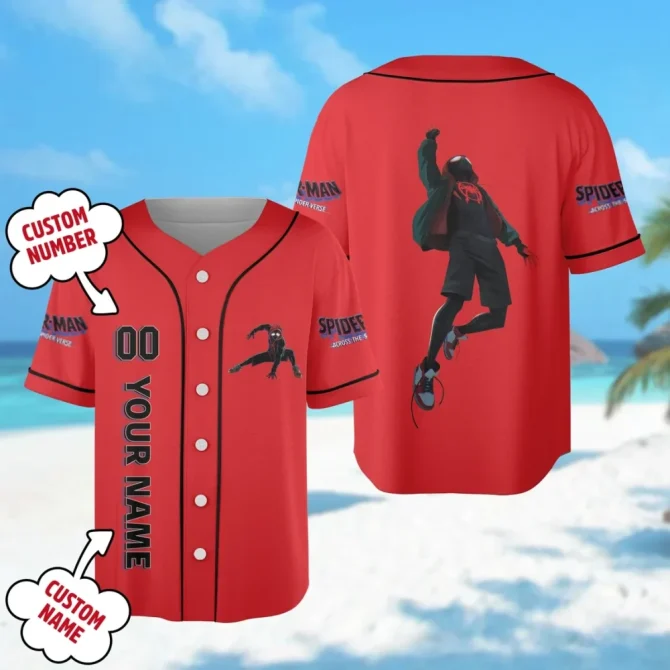 Custom Spider-Themed Red Jersey – Personalize With Name & Number – Perfect For Fans!