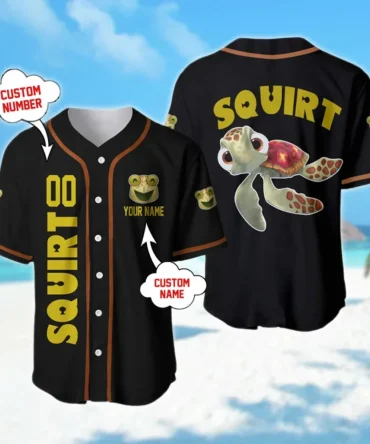 Custom Turtle Baseball Jersey - Personalized Name & Number - Unique Beach Design