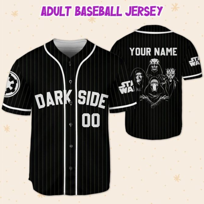 Customizable Dark Side Baseball Jersey - Kids/Youth/Adult - Personalize Your Name! - Image 5