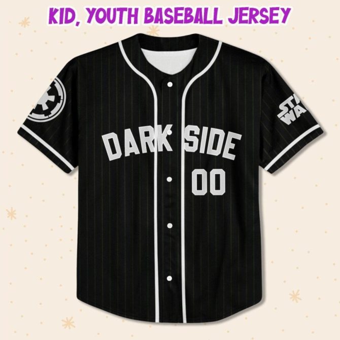 Customizable Dark Side Baseball Jersey - Kids/Youth/Adult - Personalize Your Name! - Image 2