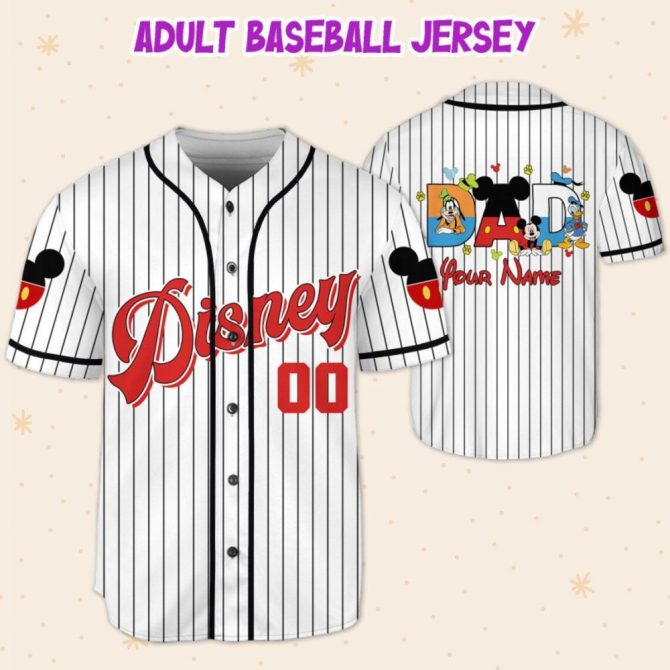 Custom Disney Baseball Jersey For Kids/Youth/Adults - Personalized Name & Design - Image 5