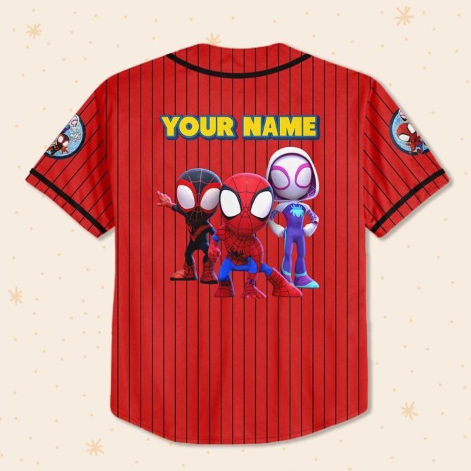 Custom Spidey & Friends Baseball Jersey - Kids/Youth/Adult - Personalize With Your Name! - Image 3