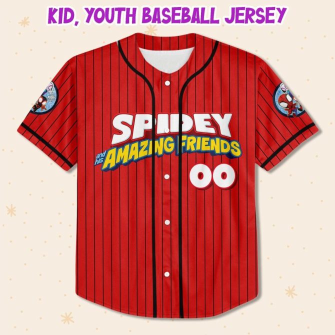 Custom Spidey & Friends Baseball Jersey - Kids/Youth/Adult - Personalize With Your Name! - Image 2