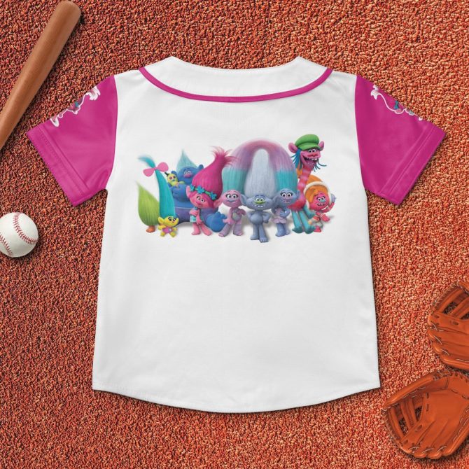 Custom Trolls Kids Baseball Jersey - Personalized Name & Vibrant Design For Fun Play - Image 2