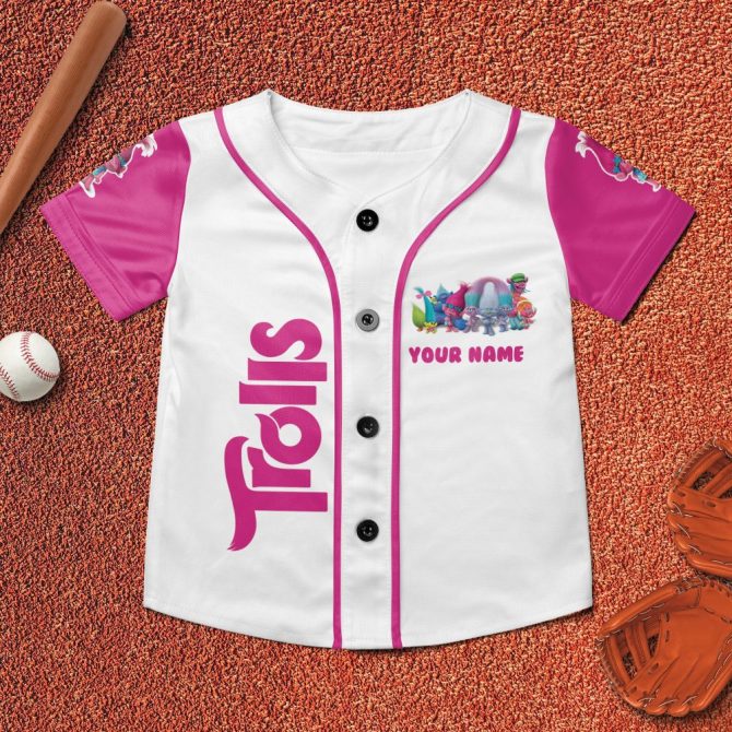 Custom Trolls Kids Baseball Jersey - Personalized Name & Vibrant Design For Fun Play - Image 3