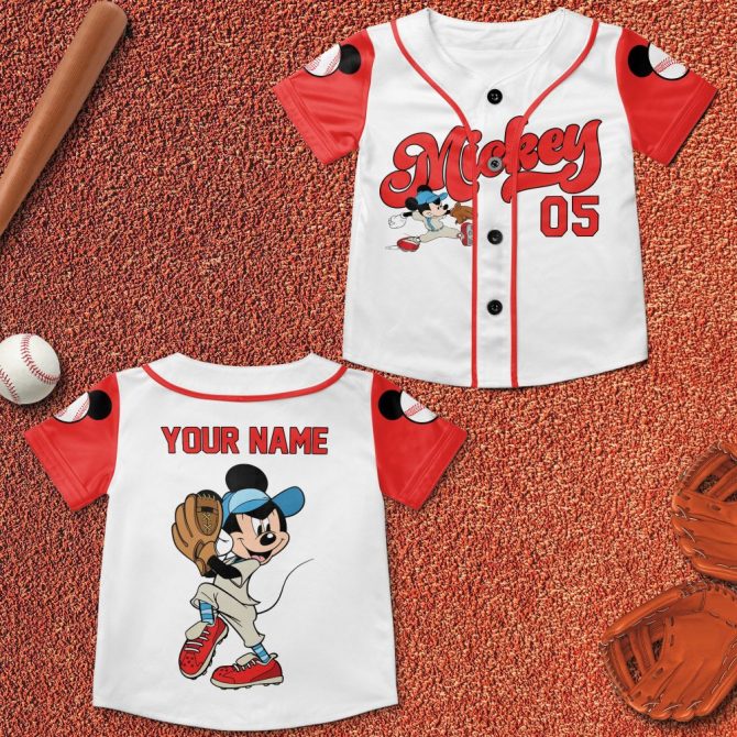 Customizable Kids' Baseball Jersey With Cartoon Character - Add Your Name For A Unique Gift!
