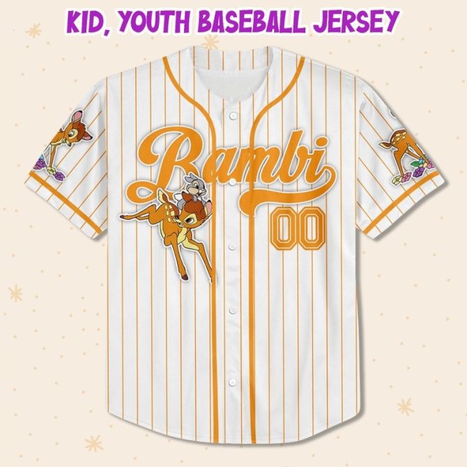 Custom Bambi Baseball Jersey For Kids/Adults - Personalize With Your Name! - Image 5