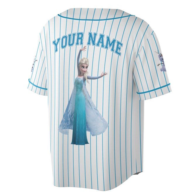Custom Frozen Elsa Baseball Jersey For Kids – Personalized Name Sports Shirt - Image 4