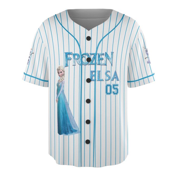 Custom Frozen Elsa Baseball Jersey For Kids – Personalized Name Sports Shirt - Image 5