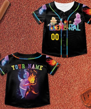 Customizable Elemental Baseball Jersey - Personalized Name & Number - Unique Fantasy Design