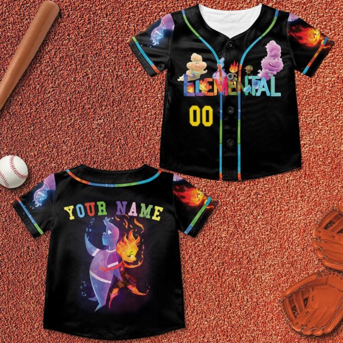 Customizable Elemental Baseball Jersey - Personalized Name & Number - Unique Fantasy Design