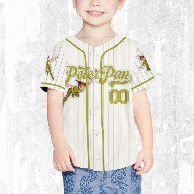 Customizable Peter Pan Baseball Jersey - Personalized Kids/Youth/Adult Sizes - Image 3