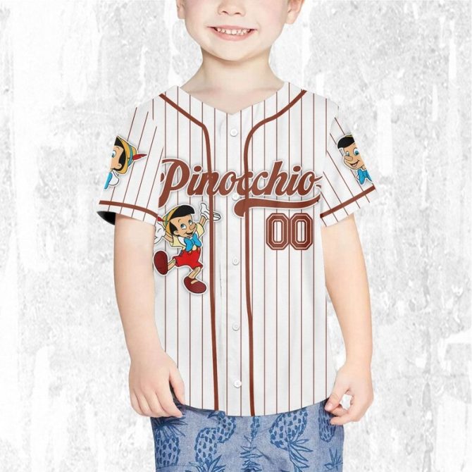 Custom Pinocchio Baseball Jersey – Personalize For Kids, Youth & Adults – Unique Gift Idea! - Image 2