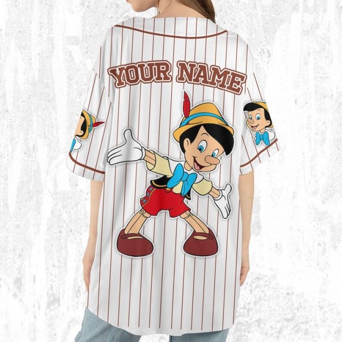 Custom Pinocchio Baseball Jersey – Personalize For Kids, Youth & Adults – Unique Gift Idea! - Image 3