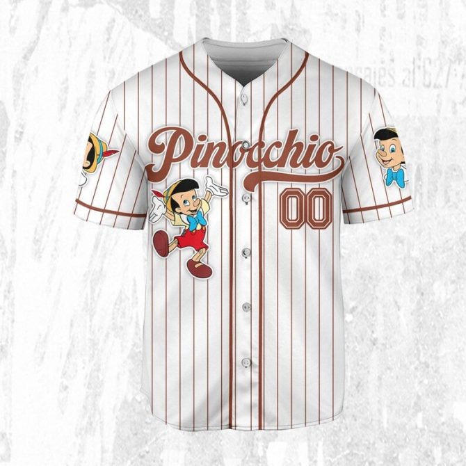 Custom Pinocchio Baseball Jersey – Personalize For Kids, Youth & Adults – Unique Gift Idea! - Image 6