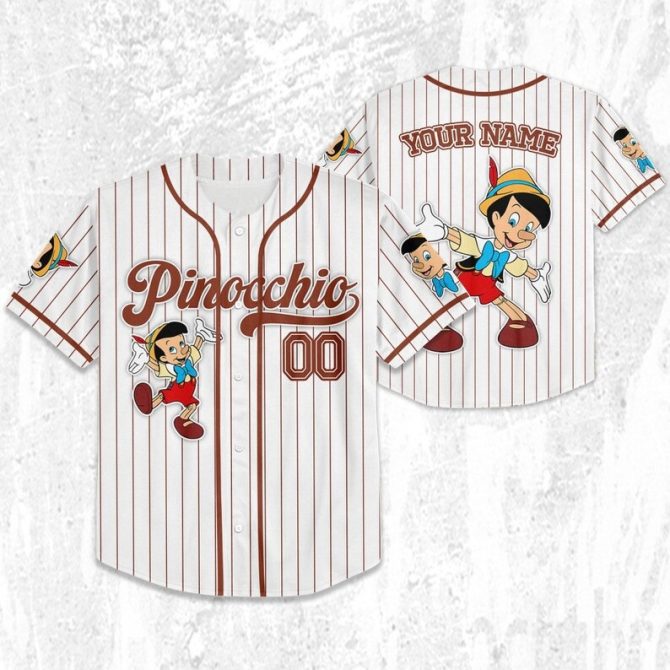 Custom Pinocchio Baseball Jersey – Personalize For Kids, Youth & Adults – Unique Gift Idea! - Image 7