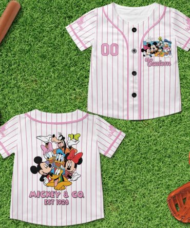 Kids' Custom Disney Baseball Jersey - Mickey & Friends Design, Fun & Stylish!