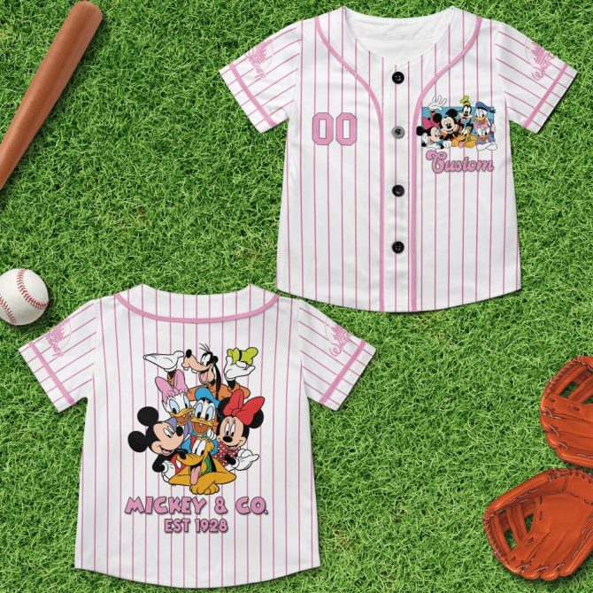 Kids' Custom Disney Baseball Jersey - Mickey & Friends Design, Fun & Stylish!