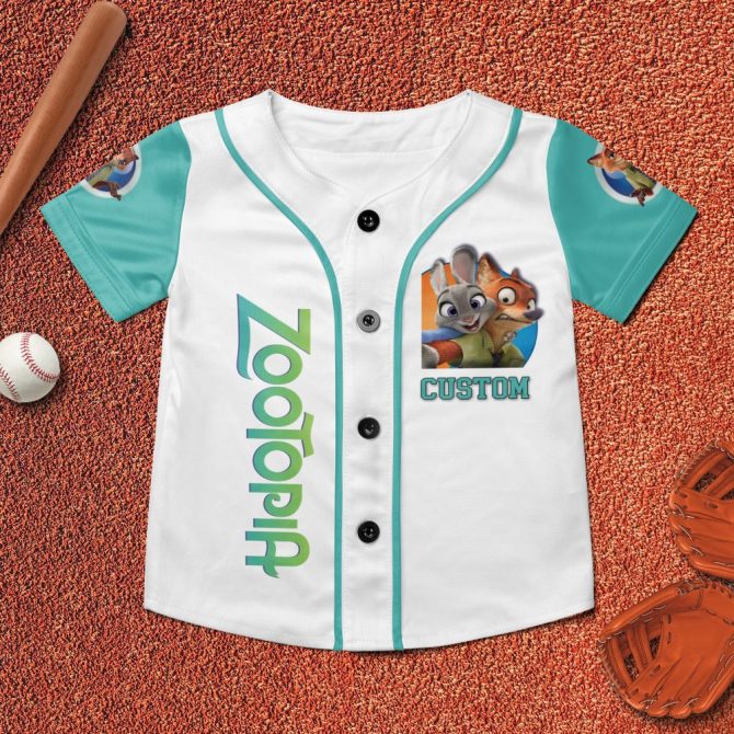 Custom Zootopia Kids' Baseball Jersey - Fun & Vibrant Animal Design - Perfect For Little Fans! - Image 3