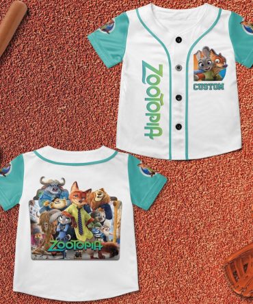 Custom Zootopia Kids' Baseball Jersey - Fun & Vibrant Animal Design - Perfect For Little Fans!