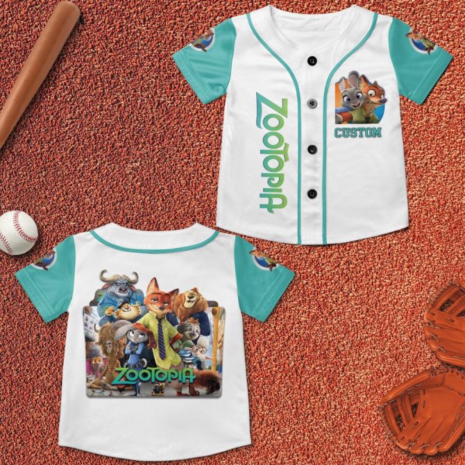 Custom Zootopia Kids' Baseball Jersey - Fun & Vibrant Animal Design - Perfect For Little Fans!