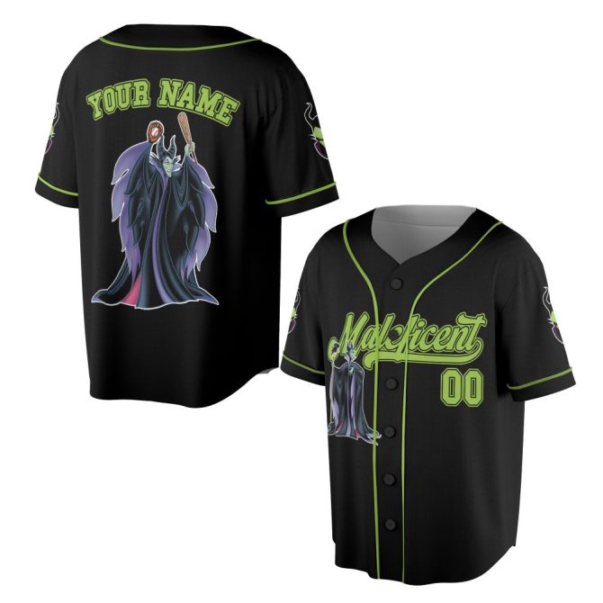 Customizable Maleficent Baseball Jersey – Personalized Name & Number, Perfect For Fans - Image 7