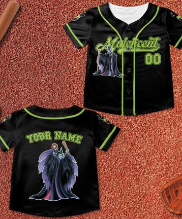Customizable Maleficent Baseball Jersey – Personalized Name & Number, Perfect For Fans