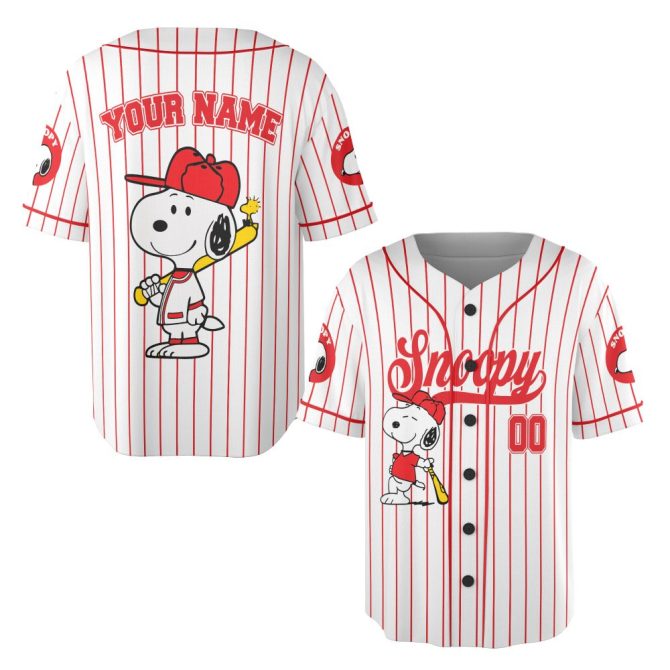 Customizable Snoopy Baseball Jersey For Kids – Personalized Name & Number, Fun Sports Apparel - Image 3