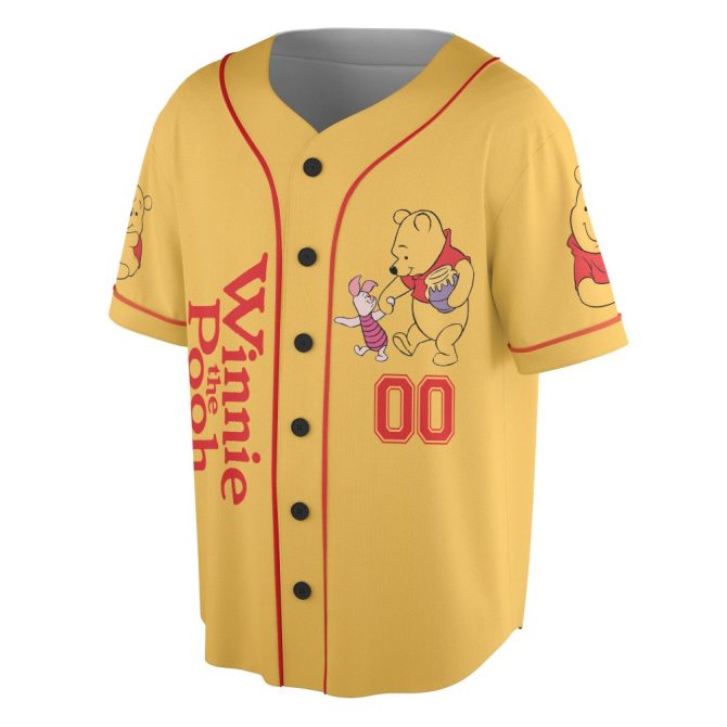 Custom Winnie The Pooh Baseball Jersey For Kids – Personalized Gift With Name - Image 6