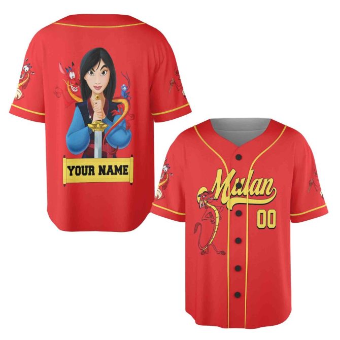 Custom Mulan Baseball Jersey - Personalized Kids Sports Shirt With Name - Image 4