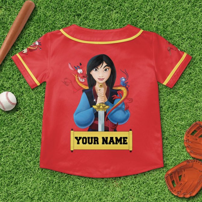 Custom Mulan Baseball Jersey - Personalized Kids Sports Shirt With Name - Image 3