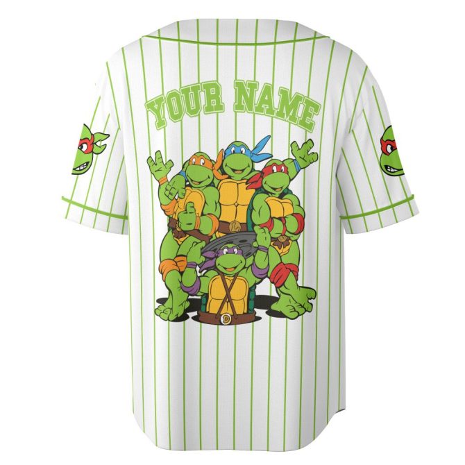 Customizable Turtle Baseball Jersey For Kids – Fun Cartoon Design, Perfect Gift! - Image 4