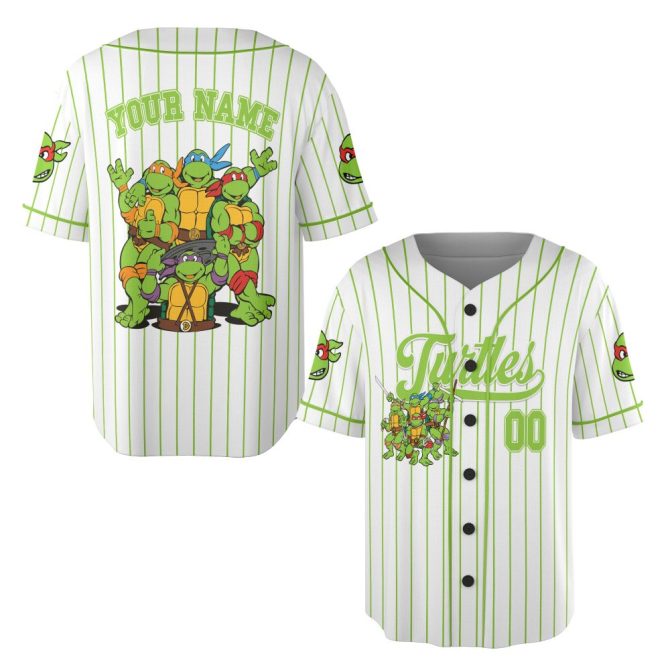 Customizable Turtle Baseball Jersey For Kids – Fun Cartoon Design, Perfect Gift! - Image 6