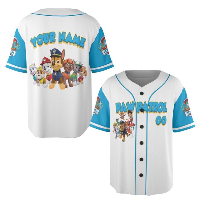 Customizable Paw Patrol Kids' Jersey - Personalized Name & Number, Fun Puppy Design!