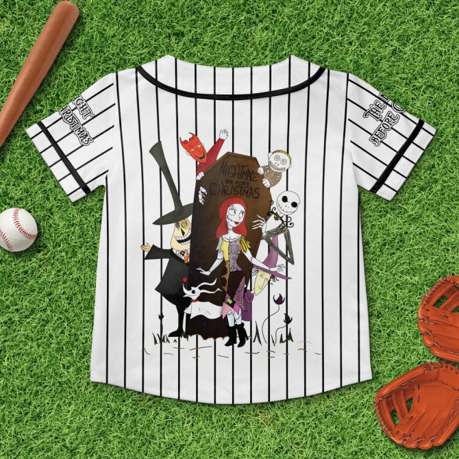 Nightmare Before Christmas Striped Baseball Jersey – Unique Fan Apparel - Image 5