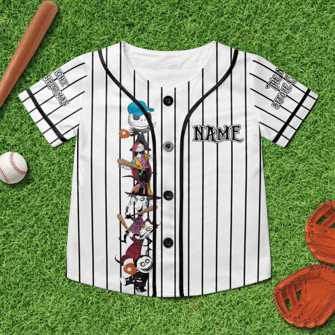 Nightmare Before Christmas Striped Baseball Jersey – Unique Fan Apparel - Image 6