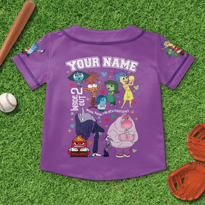 Customizable Inside Out 2 Baseball Jersey - Personalized Name, Vibrant Characters, Unisex Design - Image 4