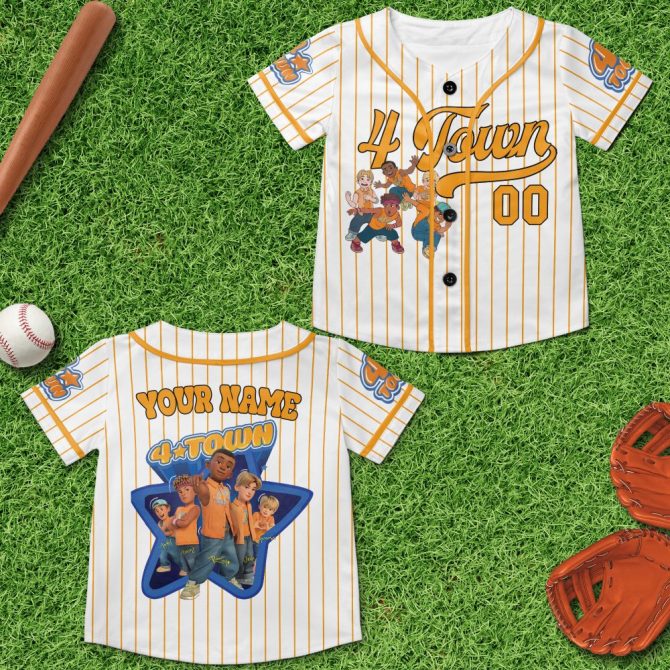 Custom 4-Town Baseball Jersey – Personalized Name & Number, Perfect Gift For Fans! - Image 4