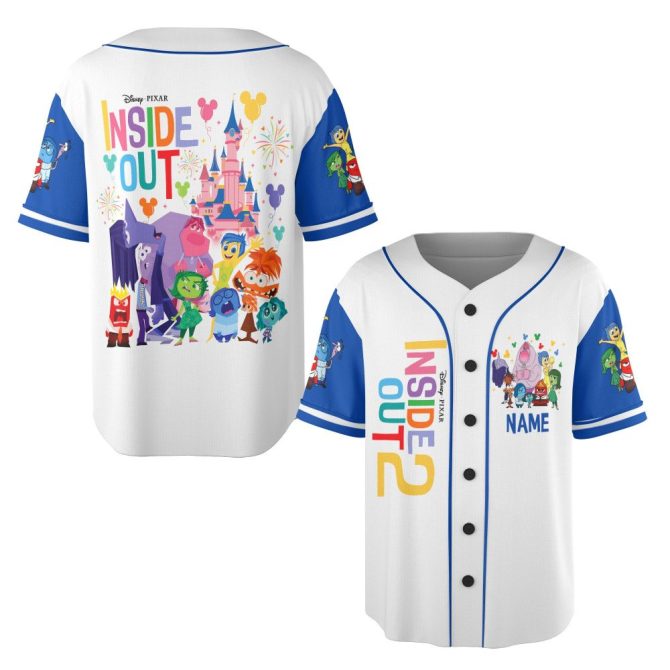 Disney Pixar Inside Out 2 Custom Baseball Jersey - Vibrant Character Design For Kids & Fans