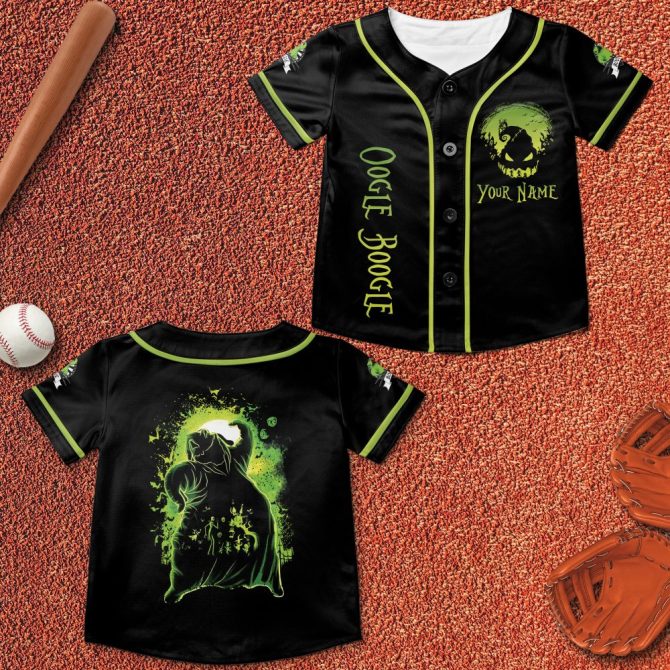 Custom Oogie Boogie Baseball Jersey - Glow In The Dark Halloween Shirt - Image 2