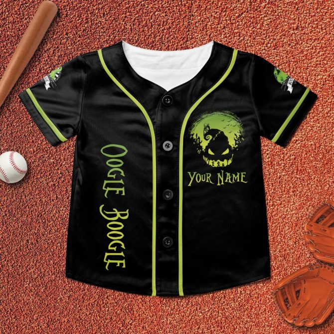 Custom Oogie Boogie Baseball Jersey - Glow In The Dark Halloween Shirt - Image 4