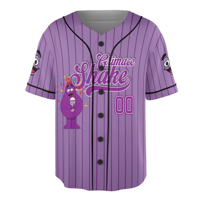 Customizable Purple Cartoon Baseball Jersey - Fun & Vibrant Design For Kids & Adults - Image 2