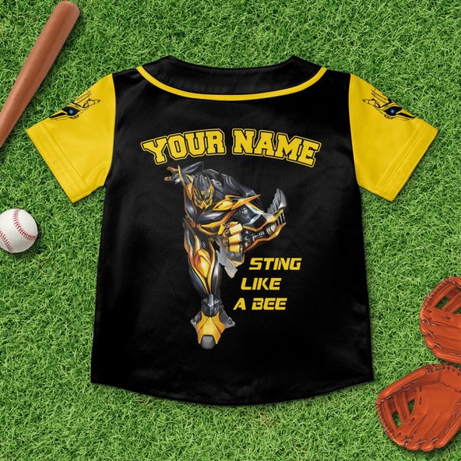 Customizable Bumblebee Baseball Jersey For Kids – Personalized Sports Gear - Image 7