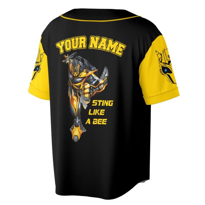 Customizable Bumblebee Baseball Jersey For Kids – Personalized Sports Gear - Image 4